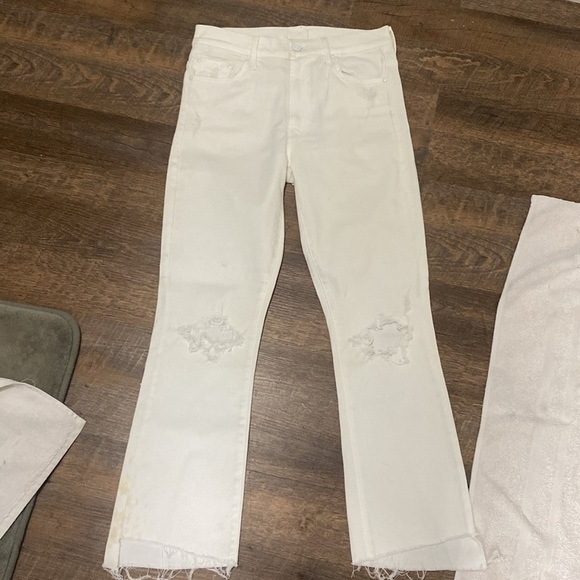 MOTHER INSIDER CROP STEP FRAY CRACKED SLIPPER HI RISE BOOTCUT ANKLE KICK FLARE - Picture 5 of 12